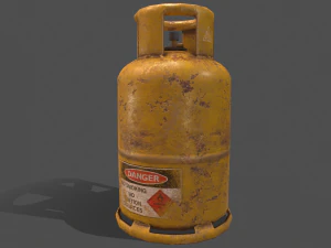 pbr cooking gas cylinder - yellow 3D Model