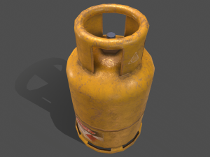pbr cooking gas cylinder - yellow Modelo 3D