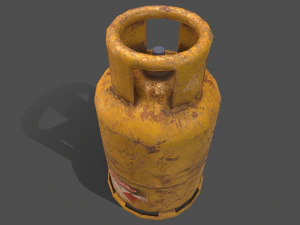 pbr cooking gas cylinder - yellow 3D Model
