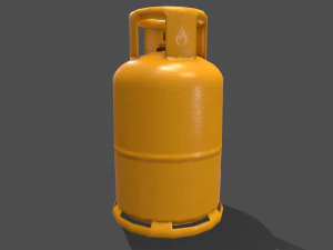 pbr cooking gas cylinder - yellow 3D Model