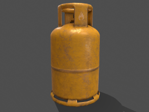 pbr cooking gas cylinder - yellow Modelo 3D