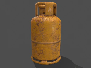pbr cooking gas cylinder - yellow 3D Model