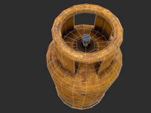 pbr cooking gas cylinder - yellow 3D Model