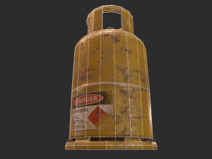 pbr cooking gas cylinder - yellow 3D Model