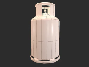 pbr cooking gas cylinder - yellow 3D Model