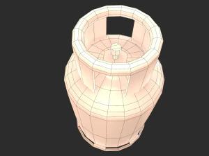 pbr cooking gas cylinder - yellow 3D Model