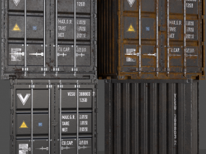 pbr 10 ft storage container - black Modelo 3D