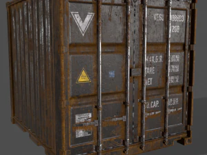 pbr 10 ft storage container - black 3D Model