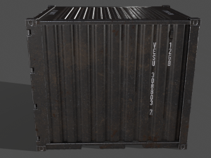pbr 10 ft storage container - black 3D Model
