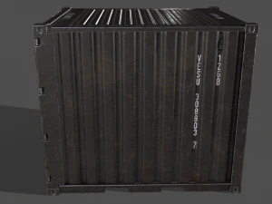 pbr 10 ft storage container - black 3D Model