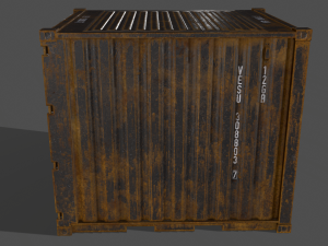 pbr 10 ft storage container - black 3D Model