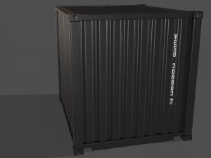 pbr 10 ft storage container - black 3D Model