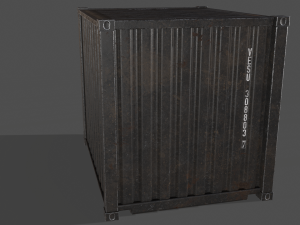 pbr 10 ft storage container - black 3D Model
