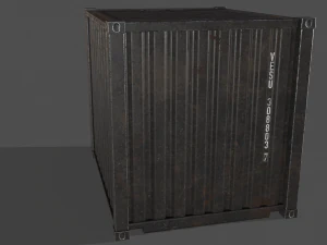 pbr 10 ft storage container - black 3D Model