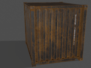 pbr 10 ft storage container - black 3D Model