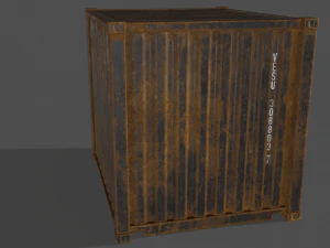 pbr 10 ft storage container - black 3D Model
