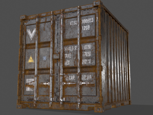 pbr 10 ft storage container - black 3D Model