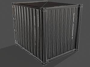 pbr 10 ft storage container - black 3D Model