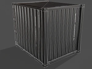 pbr 10 ft storage container - black 3D Model