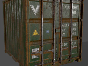 pbr 10 ft storage container - green 3D Model