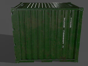 pbr 10 ft storage container - green 3D Model