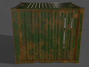 pbr 10 ft storage container - green 3D Model