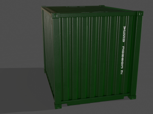 pbr 10 ft storage container - green 3D 模型