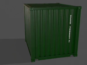 pbr 10 ft storage container - green 3D Model