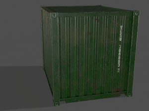 pbr 10 ft storage container - green 3D 模型