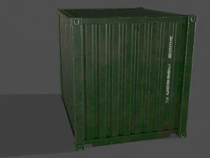pbr 10 ft storage container - green 3D Model