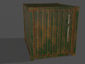 pbr 10 ft storage container - green 3D 模型