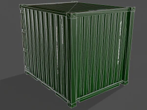 pbr 10 ft storage container - green 3D Model