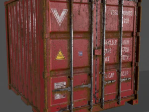 pbr 10 ft storage container - red 3D Model