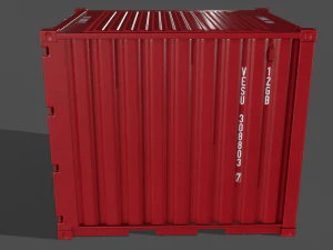 pbr 10 ft storage container - red 3D Model