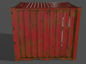 pbr 10 ft storage container - red 3D Model