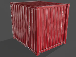pbr 10 ft storage container - red 3D Model
