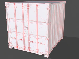 pbr 10 ft storage container - red 3D Model