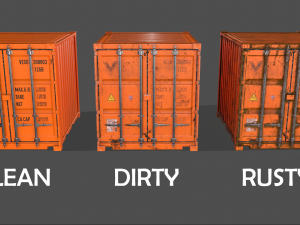 pbr 10 ft storage container - orange 3D Модель