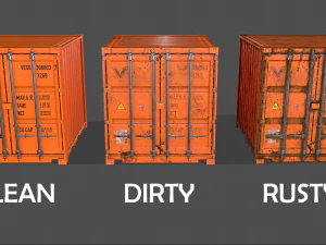 pbr 10 ft storage container - orange 3D Model