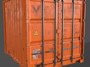 pbr 10 ft storage container - orange 3D Модель