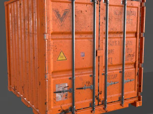 pbr 10 ft storage container - orange 3D Model