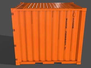 pbr 10 ft storage container - orange 3D Модель