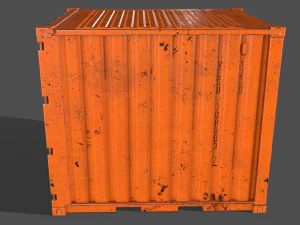 pbr 10 ft storage container - orange 3D Model