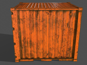 pbr 10 ft storage container - orange 3D Модель
