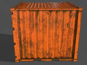 pbr 10 ft storage container - orange 3D Model