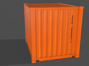 pbr 10 ft storage container - orange 3D Model
