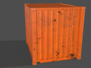 pbr 10 ft storage container - orange 3D Модель