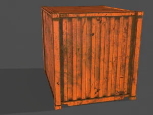 pbr 10 ft storage container - orange 3D Model