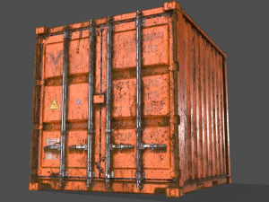 pbr 10 ft storage container - orange 3D Model