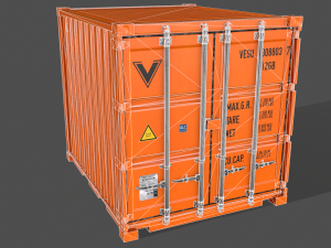 pbr 10 ft storage container - orange 3D Модель